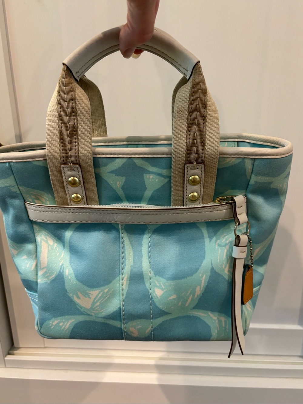 Coach Hamptons Signature Scribble Mini Tote (style number F10806).